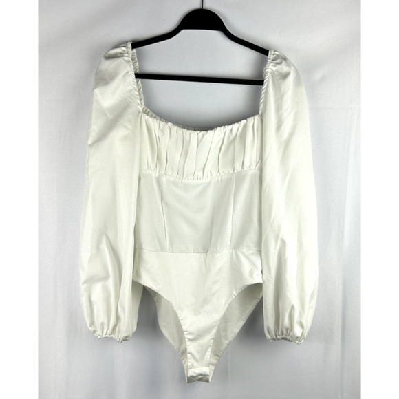 Princess Polly Tops - Princess Polly Bodysuit Womens Size 6 Ivory Puffy Sleeves Fairy Romantic Cosplay